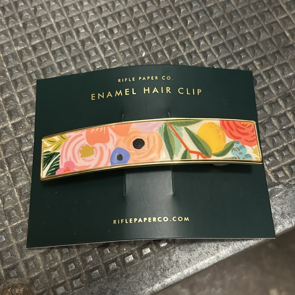 New with Tags: Large Rifle Paper Co. Floral Hair Clip